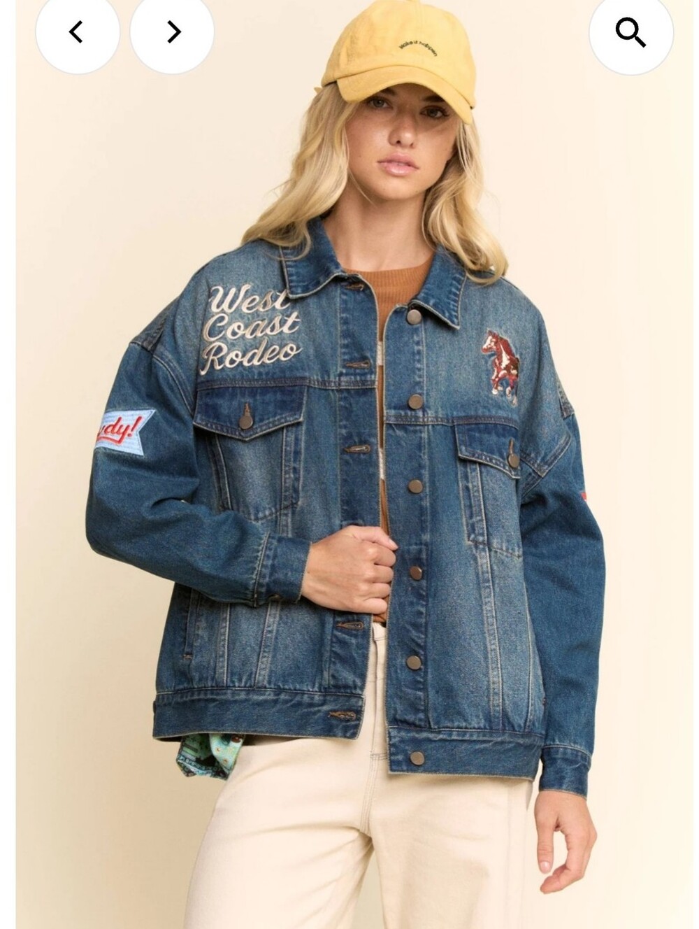 Davi & Dani NWT West Coast Rodeo Embroidered Denim Jacket Medium Western